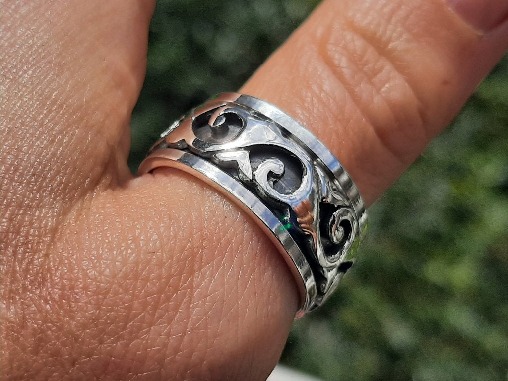 Vanoli 925 zilveren draai / spin ring unisex maat 20, Sieraden, Tassen en Uiterlijk, Ringen, Vanoli, 20 of groter, Amsterdam, Nieuw
