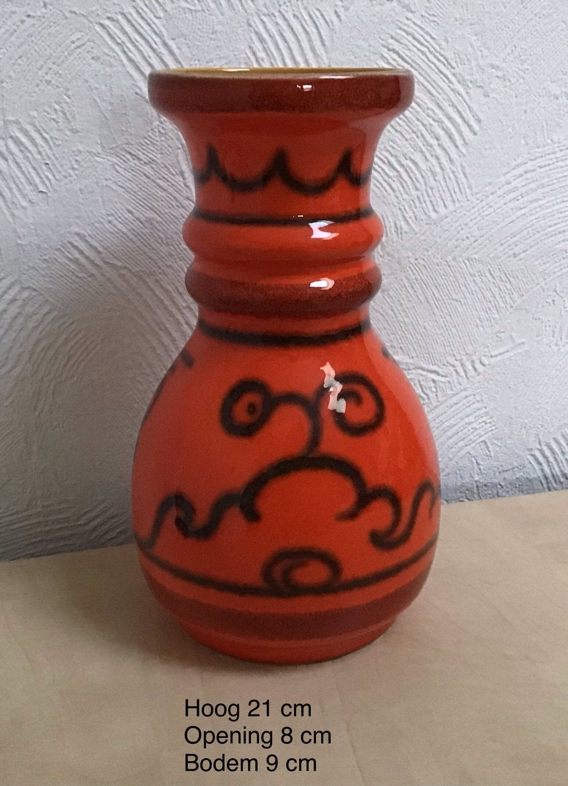 FLORA HOLLAND 732 - vaas retro/vintage - 21 cm-onbeschadigd, Ophalen of Verzenden