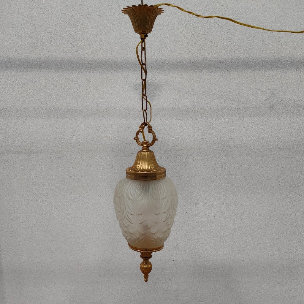 Vintage brocante Hollywood Regency hanglamp, plafond lamp, Ophalen of Verzenden