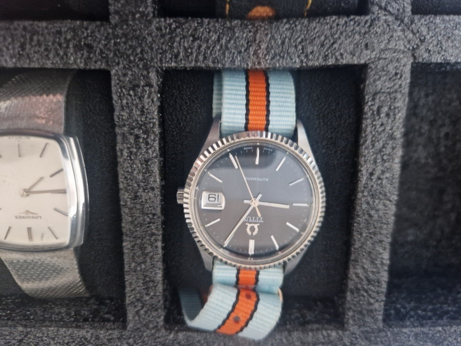 Vintage Zwitserse Automatische Horloges, Sieraden, Tassen en Uiterlijk, Overige merken, Staal, Met bandje, Polshorloge