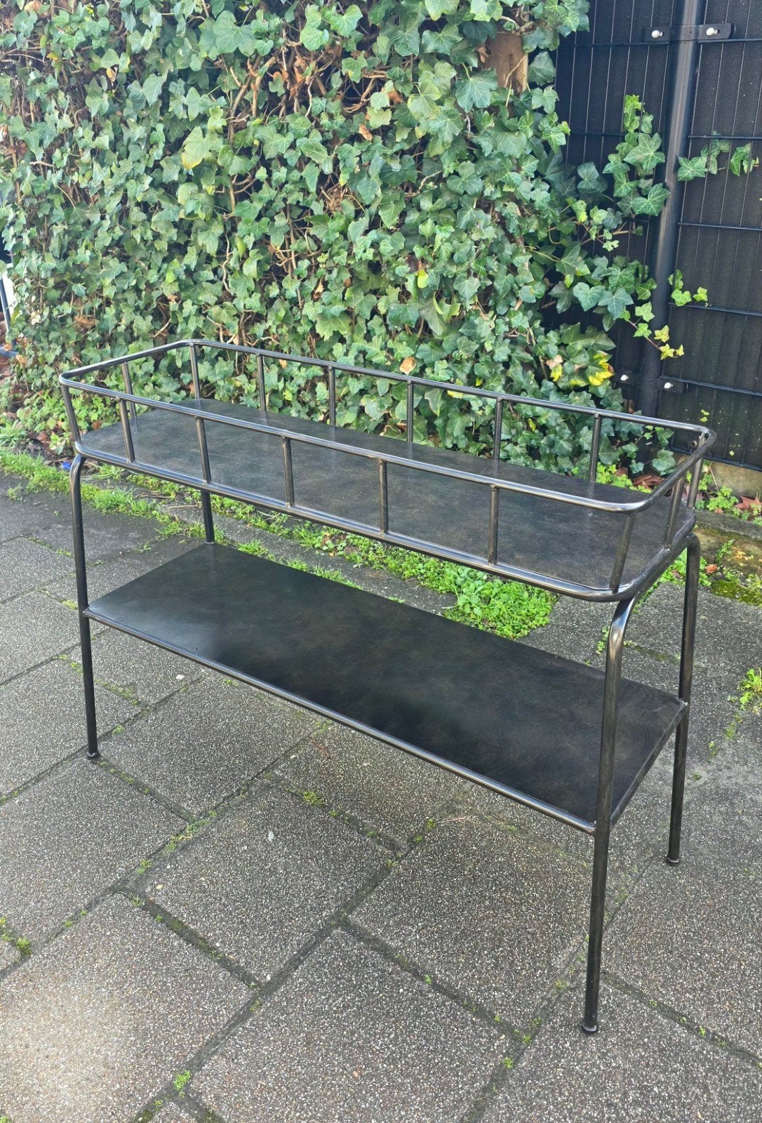 leuke industriele bijzettafel/side table plantenbak metaal, Ophalen, Rechthoekig, Metaal of Aluminium