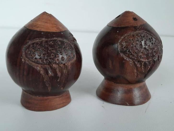 handgemaakt houten peper & zoutstel, Ophalen of Verzenden, Zo goed als nieuw