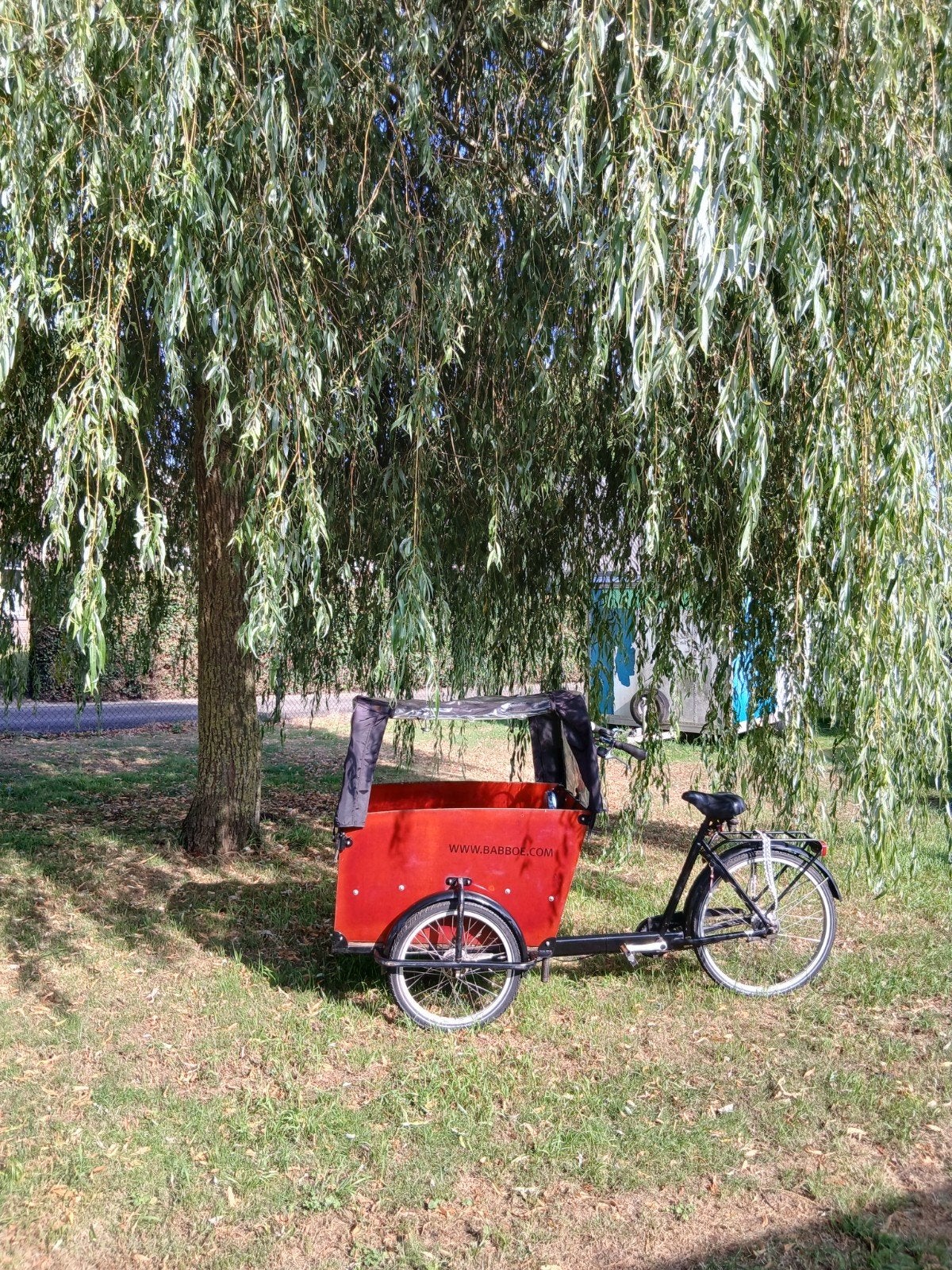 Bakfiets babboe met huif, Ophalen, Gebruikt, 4 kinderen of meer, Huif