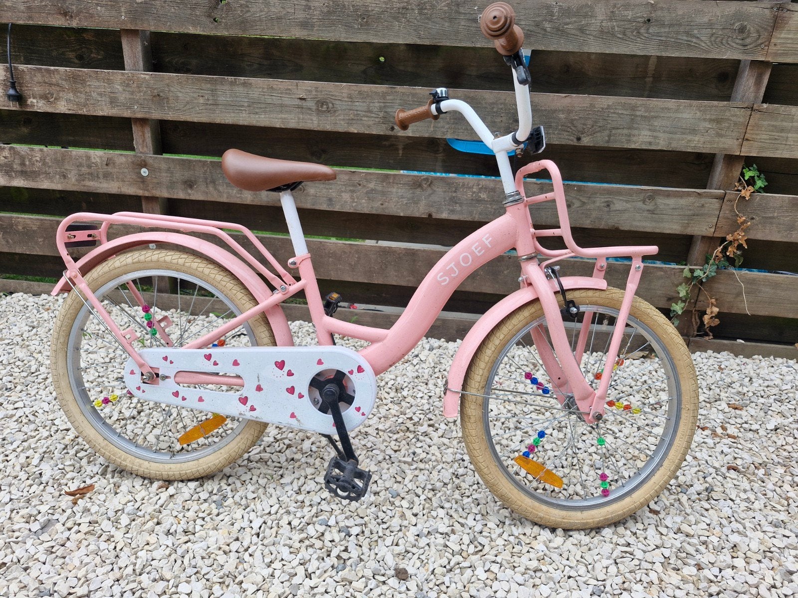 Sjoef kinderfiets 20 inch - Lichtroze, Fietsen en Brommers, Fietsen | Kinderfietsjes, Ophalen, Gebruikt, Sjoef, Terugtraprem