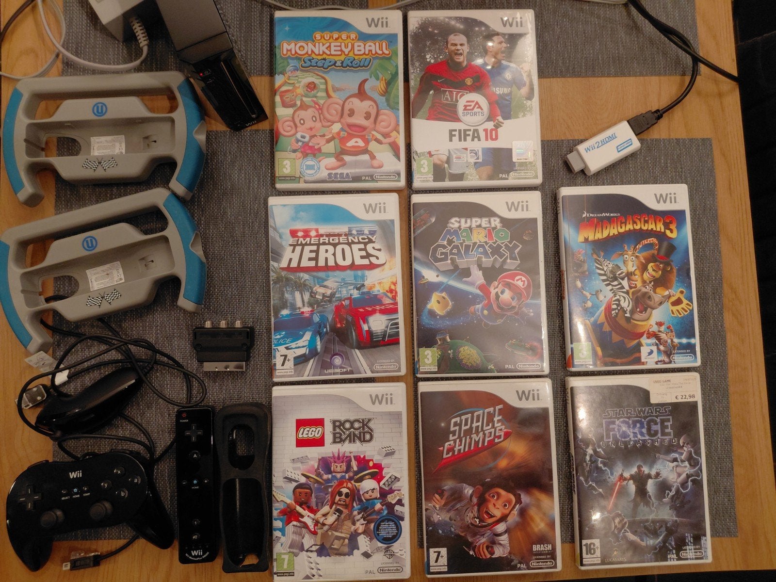 Complete Nintendo Wii set zwart met 8 spellen, Ophalen, Gebruikt, Met 2 controllers, Met games