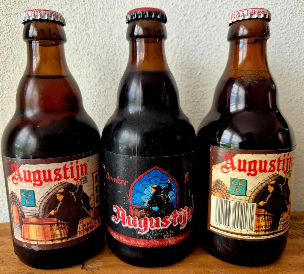 3x oude flessen AUGUSTIJN STEENBERGE ERTVELDE klooster bier, Ophalen of Verzenden, Zo goed als nieuw, Flesje(s), Overige merken