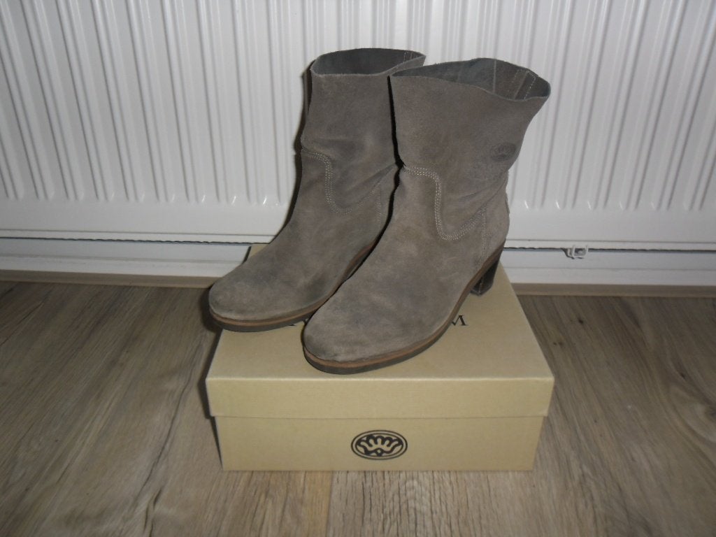 Shabbies Amsterdam Bruin/Beige Laarsjes Met Hak Maat 39, Hoge laarzen, Ophalen of Verzenden, Zo goed als nieuw, Bruin
