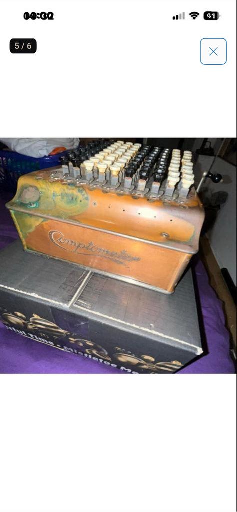 Antieke Comptometer Rekenmachine - Vintage Koper, Ophalen of Verzenden