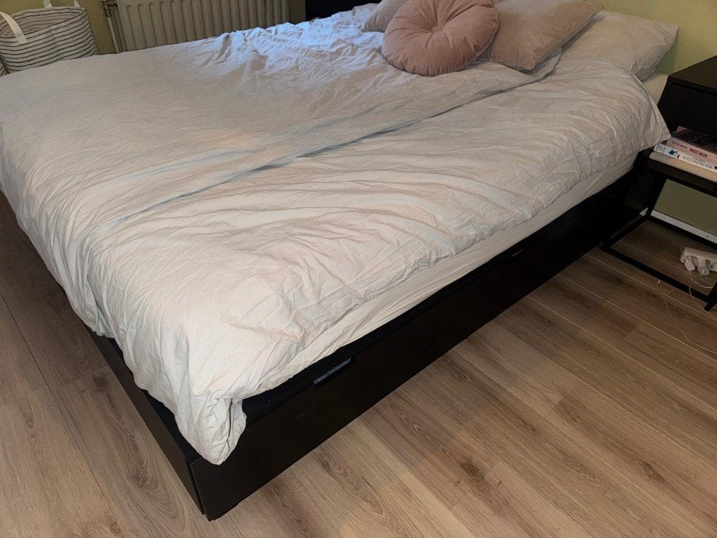 IKEA Nordli bed met opbergruimte 140x200 cm excl matras, Ophalen, Gebruikt, Tweepersoons, 140 cm