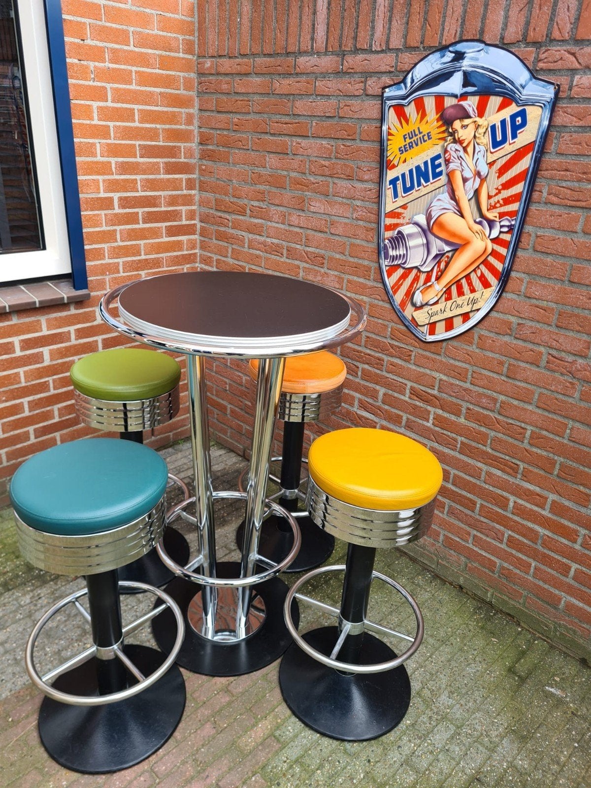 FIFTIES SIXTIES AMERIKAANSE BARKRUKKEN BEL AIR BARTAFEL, Ophalen, 60 tot 90 cm, Met voetsteun, Zo goed als nieuw