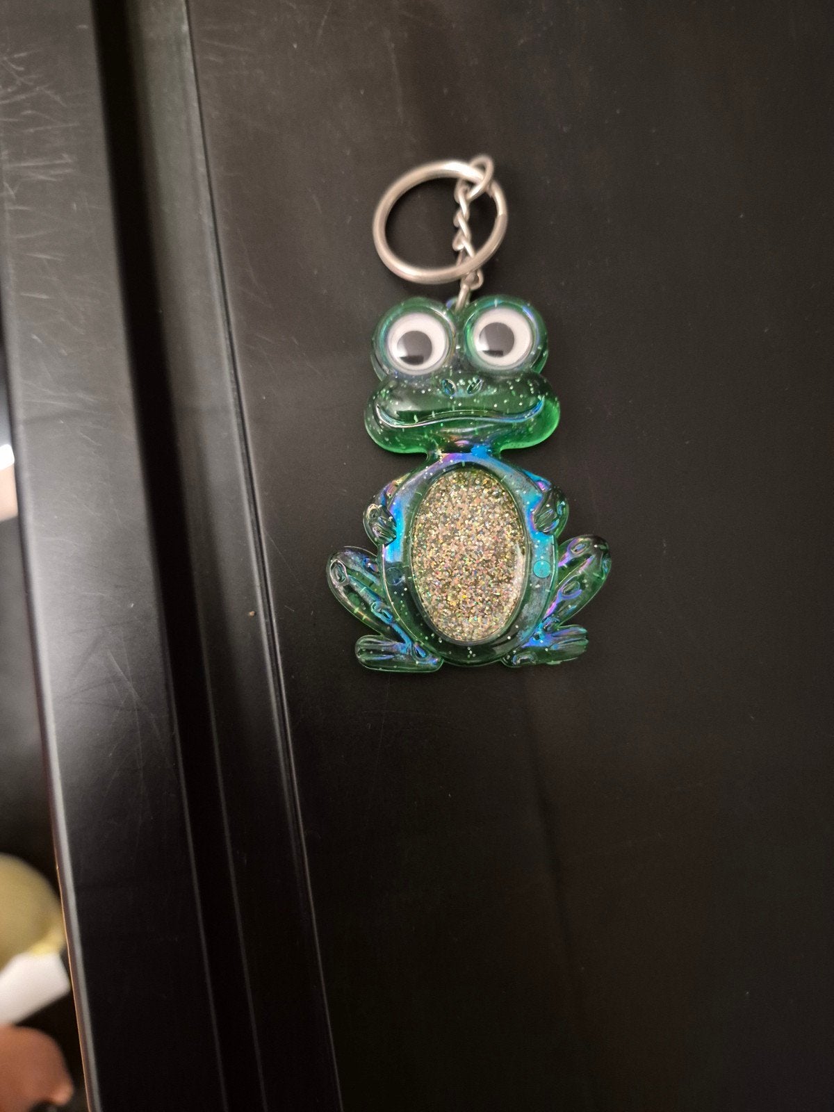 Glitter kikker sleutelhanger ( jaren 90 ), Verzamelen, Sleutelhangers, Ophalen of Verzenden, Zo goed als nieuw