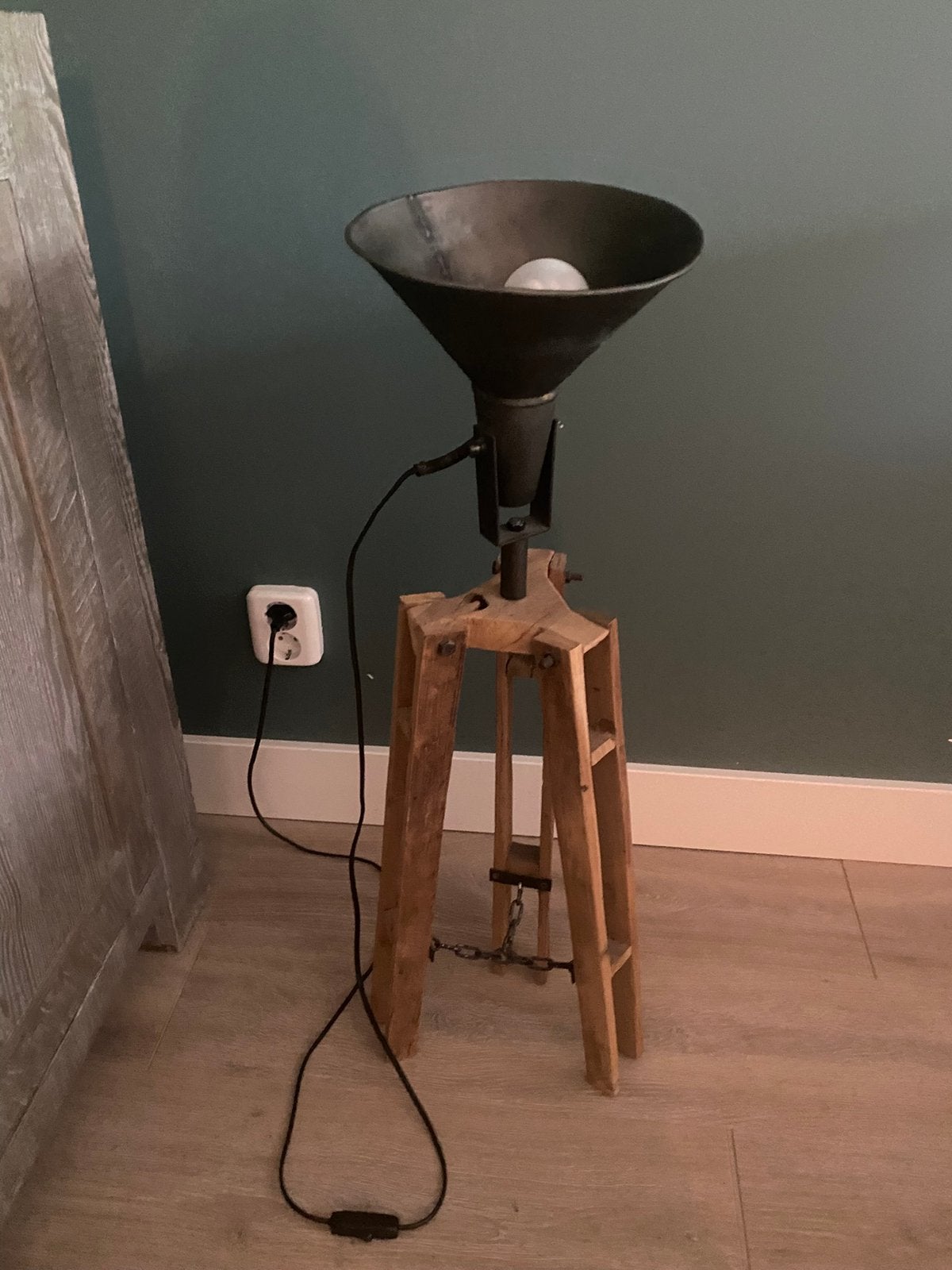 Stoere staande lamp, Gebruikt, Stoer industieel, Ophalen of Verzenden, Minder dan 100 cm