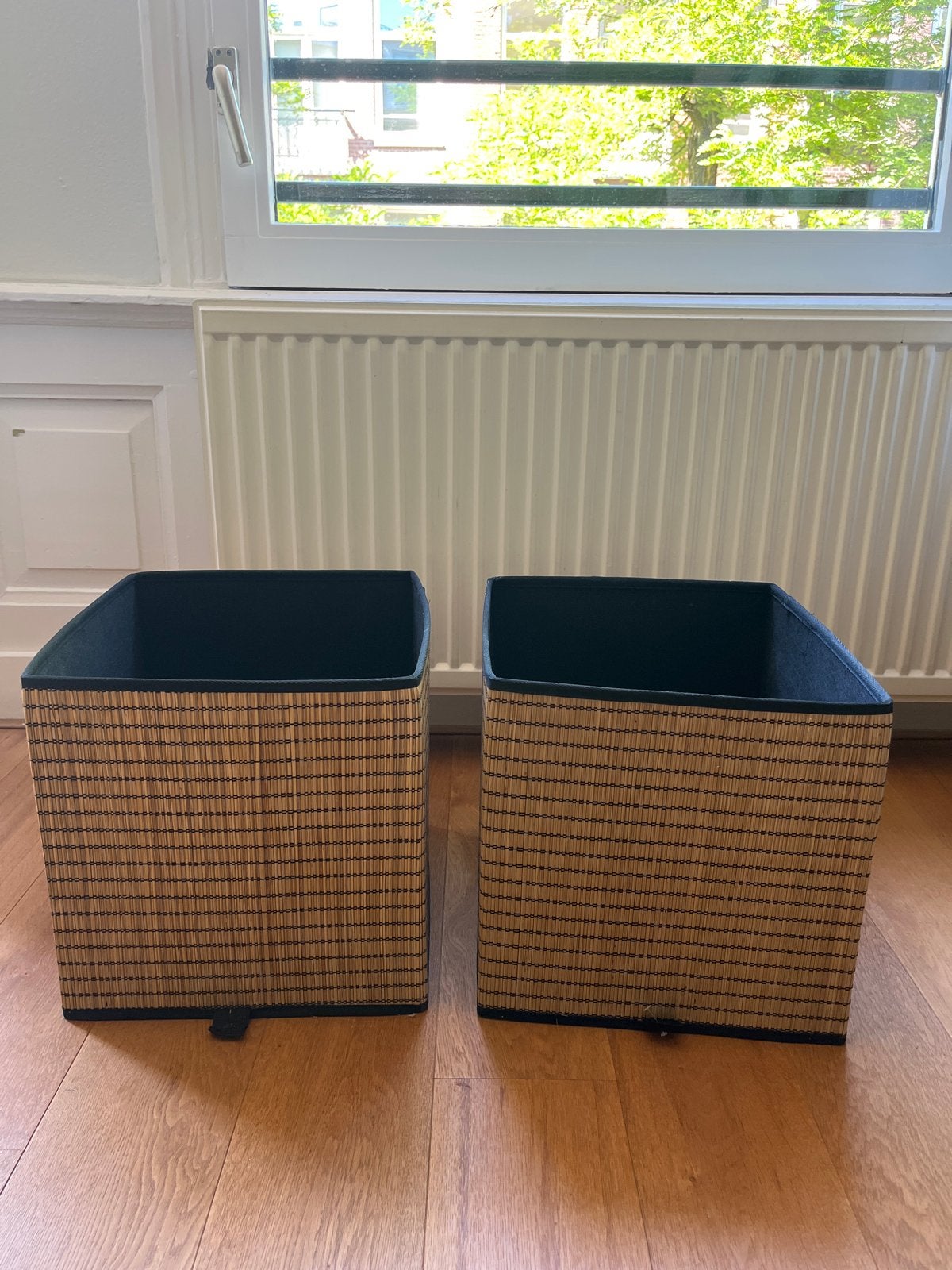 2x Bamboe Opbergmanden - Stijlvol & Praktisch, Huis en Inrichting, Woonaccessoires | Schalen en Manden, Ophalen, Gebruikt, Mand