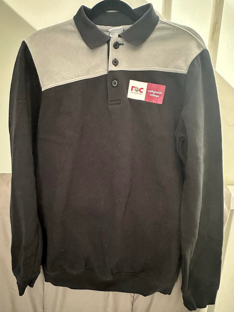 ROC College sweater met kraag in maat S, Ophalen of Verzenden, Gedragen, Maat 46 (S) of kleiner, Zwart
