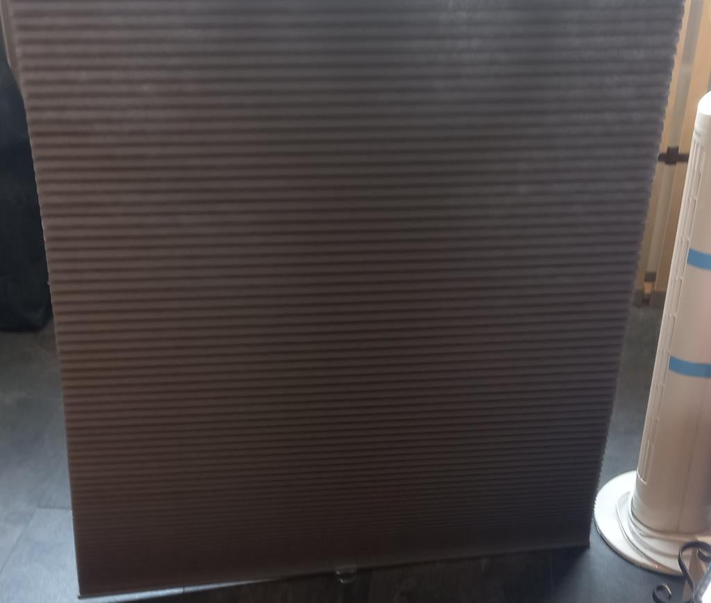 Plissé gordijn grijs 2x T.E.A.B., Ophalen, Gebruikt, 50 tot 100 cm, Grijs