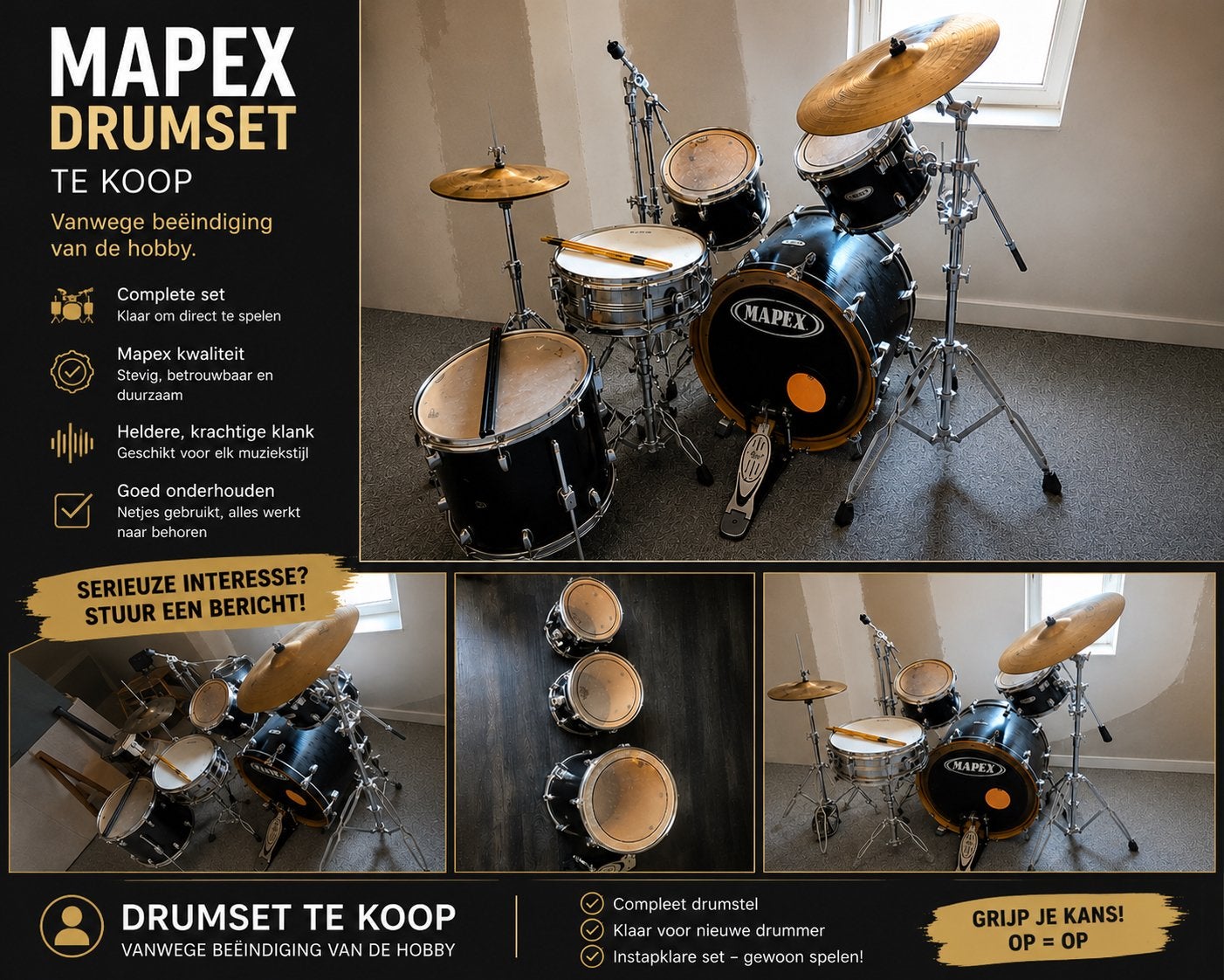 Mapex, Muziek en Instrumenten, Drumstellen en Slagwerk, Ophalen of Verzenden, Zo goed als nieuw, Overige merken