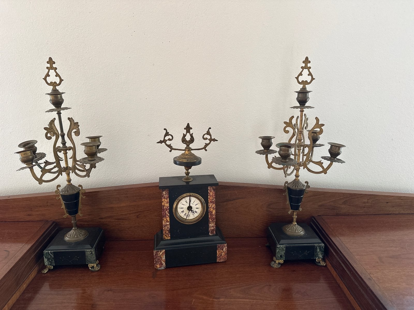 Franse Marmeren Penduleset (Victor Reclus), Ophalen