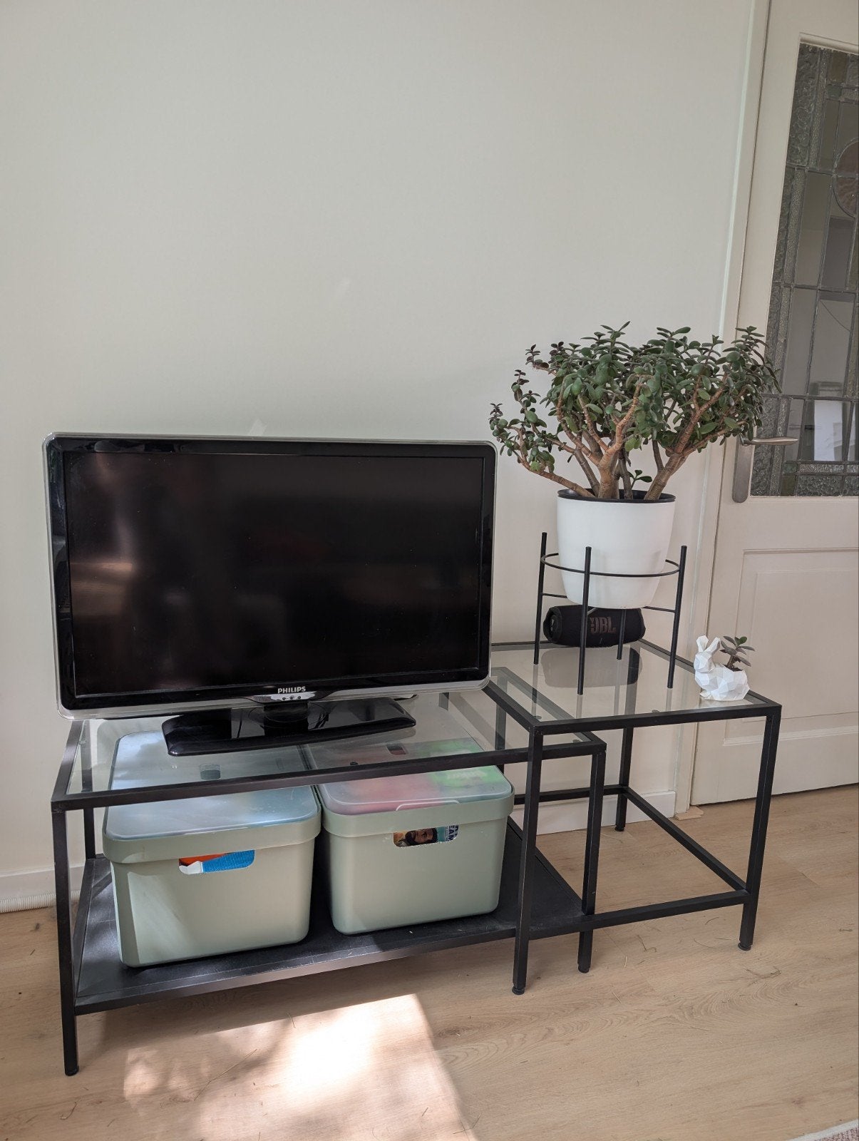 Ikea vittsjo bijzettafel set glas zwart metaal, Huis en Inrichting, Kasten | Televisiemeubels, Gebruikt, Glas, Minder dan 100 cm