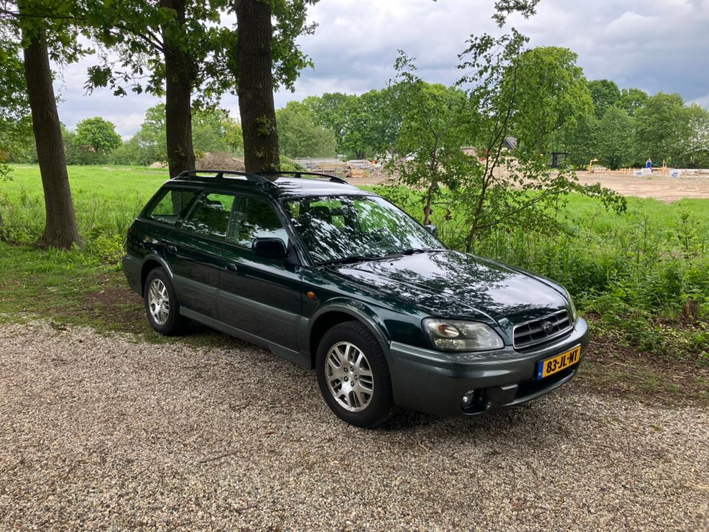 Subaru Legacy 2.5 St.wgn Outback AWD 2002 Groen, Stof, 1800 kg, Legacy, 1445 kg