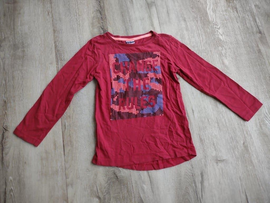 Prachtige rode longsleeve met tekst, 116. Scamps & Boys., Onb, Shirt of Longsleeve, Onb, Jongen