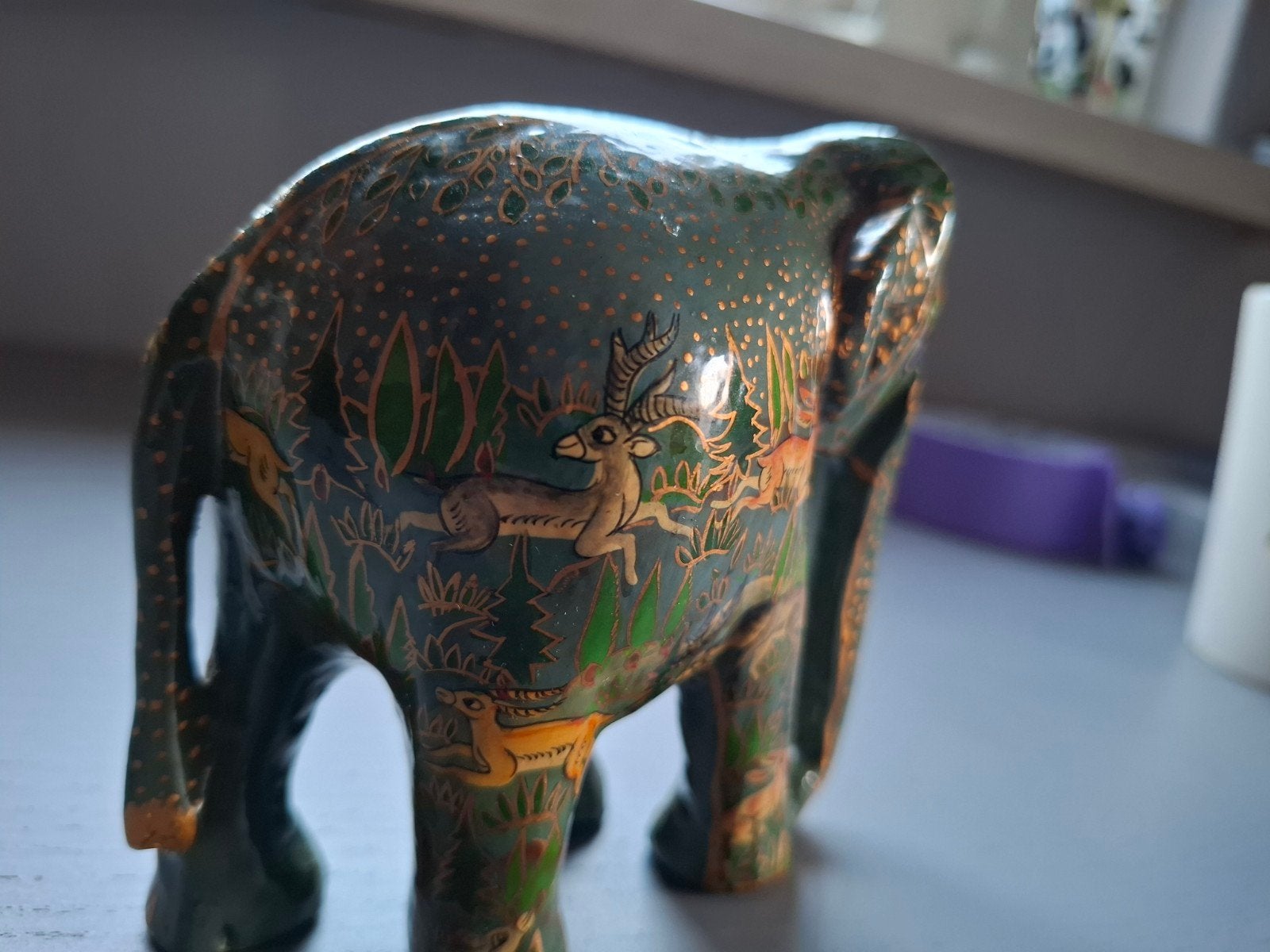 2) Vintage handgemaakte Perzische olifant, 11 cm hoog, Verzenden, Gebruikt, Dier