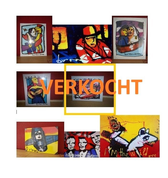 Te koop Herman Brood reproducties, Antiek en Kunst, Kunst | Schilderijen | Klassiek, Ophalen of Verzenden, Abstract, Print, Portret of Personen
