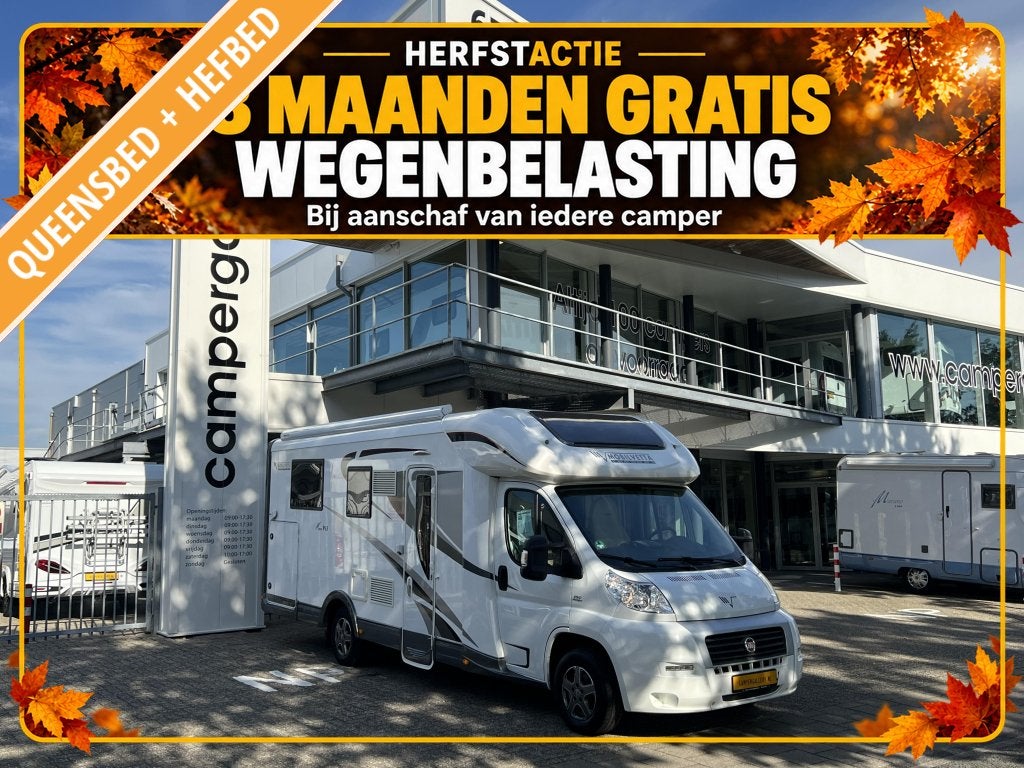 Mobilvetta Kea 63 P QUEENSBED + HEFBED MAXXFAN CAMERA, Overige merken, Fiat, 7 tot 8 meter, Bedrijf