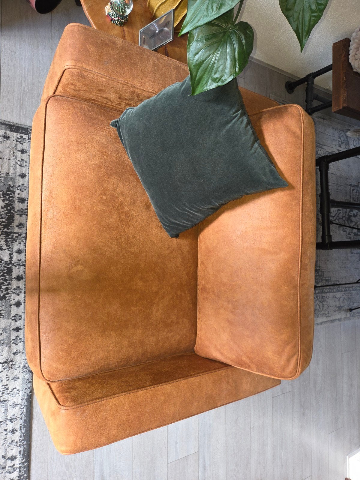 2,5-zits bank en 1,5-zits loveseat Bull Cognac met viscofoam, Ophalen, Overige materialen, Modern, Industrieel, 150 tot 200 cm