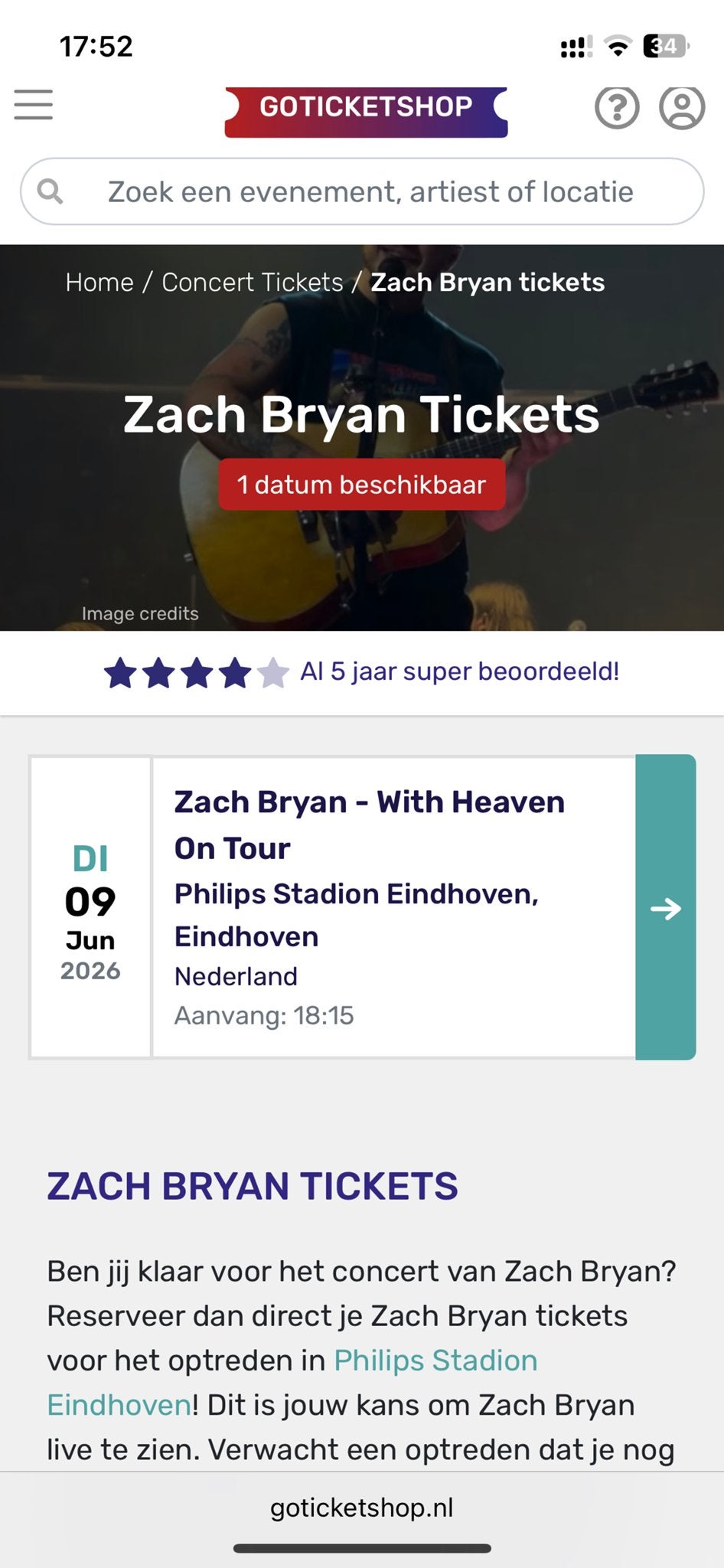 2 tickets Zach Bryan 9 juni Eindhoven, Twee personen, Juni