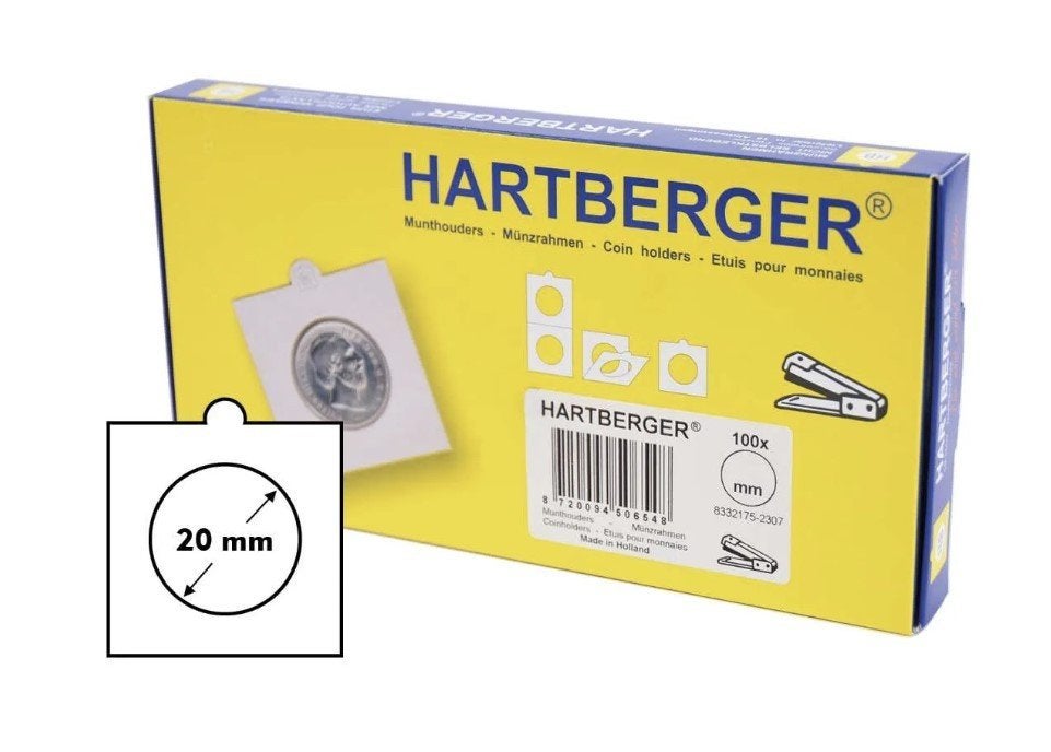 Hartberger Munthouders 20mm om te nieten (100 stuks), Postzegels en Munten, Ophalen of Verzenden, Overige typen