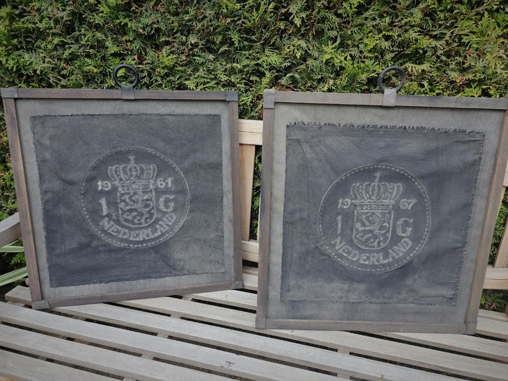 kalkdoek GULDEN embleem met je eigen geboortjejaar, Ophalen of Verzenden, Nieuw, 50 tot 75 cm, Overige typen
