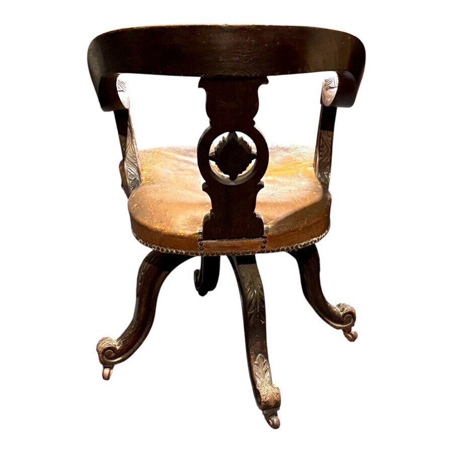 Antieke bureau- of kapiteinsstoel, 19e eeuws, Ophalen of Verzenden