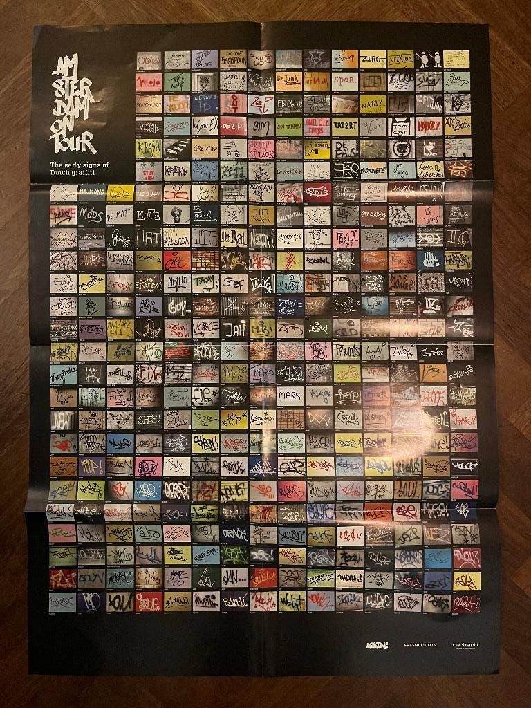 Amsterdam on tour poster - Graffiti, Verzenden, Zo goed als nieuw, Muziek, Film of Tv
