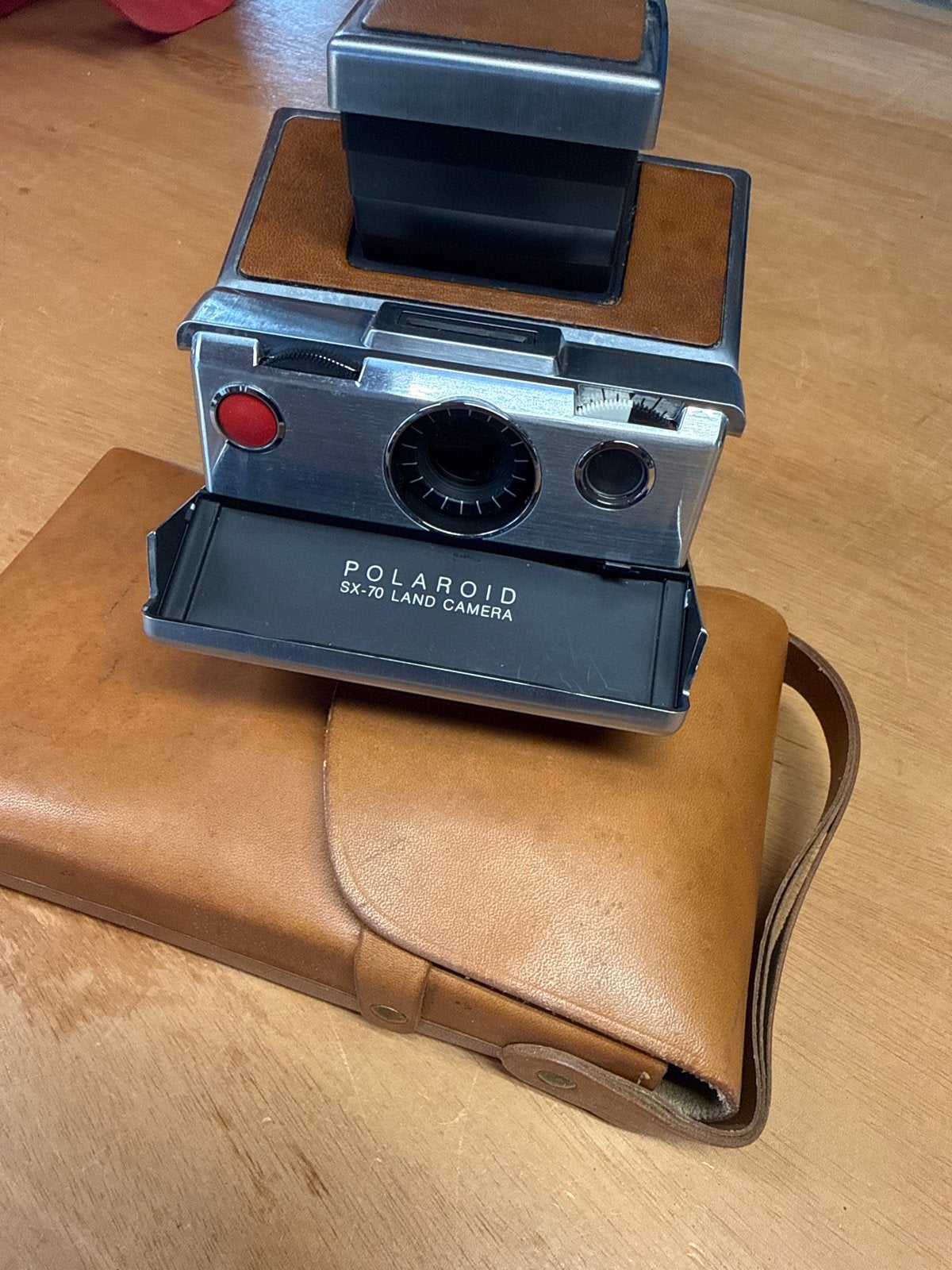 Polaroid SX-70 Land Camera met leren tas, Audio, Tv en Foto, Fotocamera's Analoog, Ophalen of Verzenden, Gebruikt, Polaroid