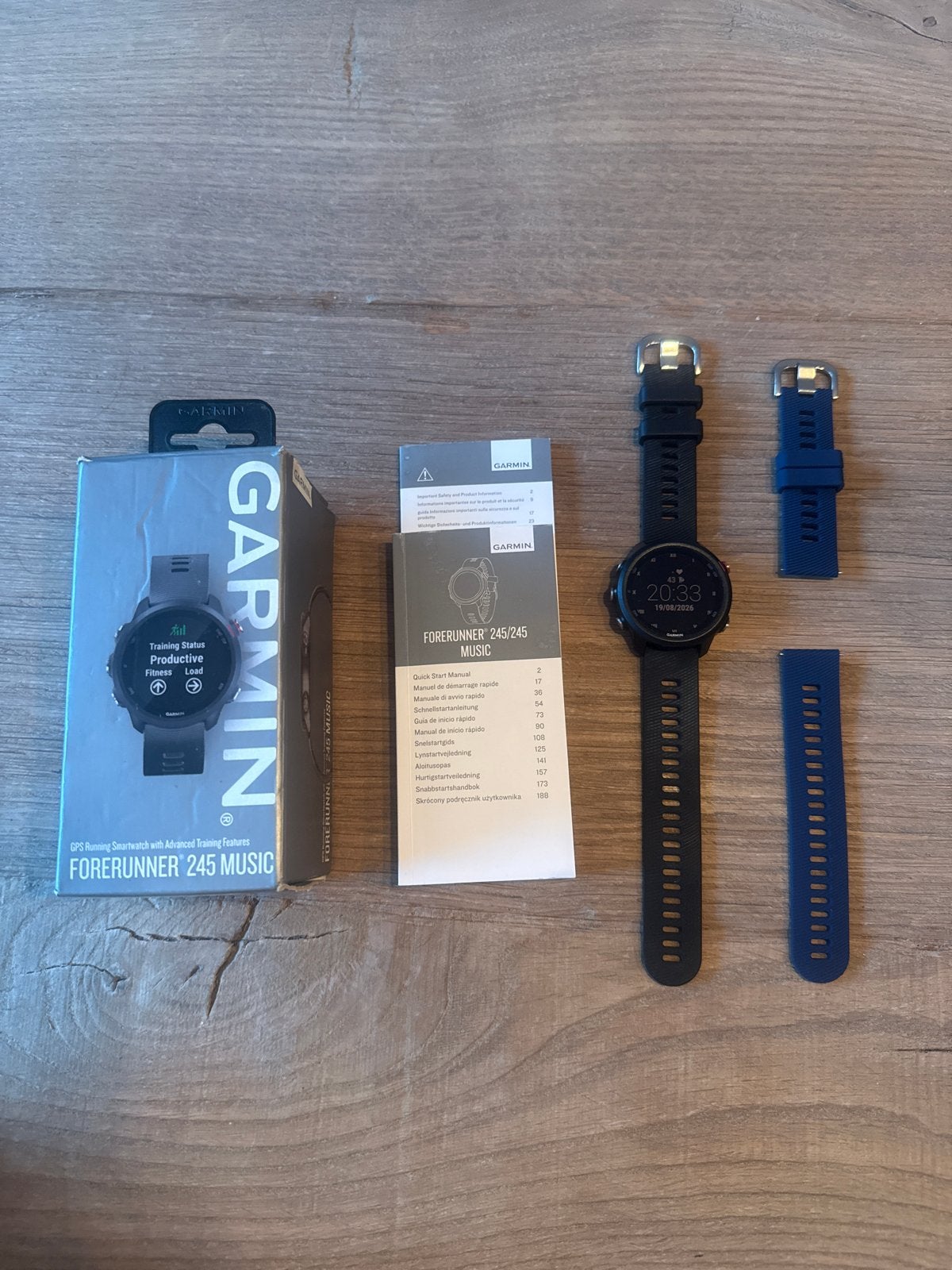 Garmin Forerunner 245 Music - Goede staat + extra bandje, Hoogte, Zwart, IOS, Garmin