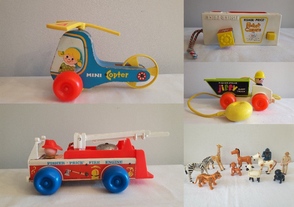 Collectie vintage Fischer Price speelgoed., Ophalen of Verzenden, Gebruikt, Speelset