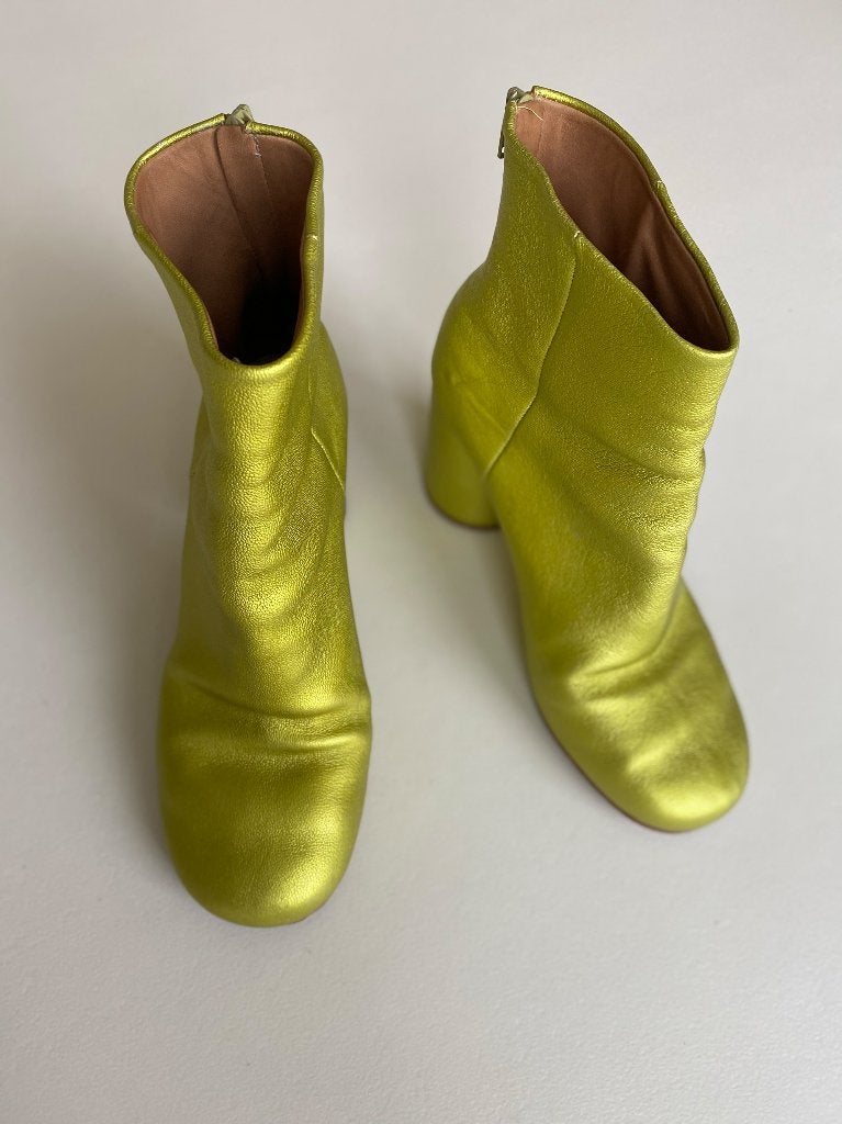 Maisoh Martin Margiela enkellaarsjes, Lage of Enkellaarzen, Ophalen of Verzenden, Zo goed als nieuw, Groen