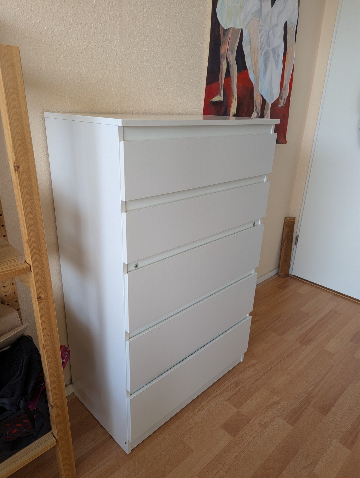 IKEA MALM ladekast wit - 5 lades, Gebruikt, 100 tot 150 cm, 25 tot 50 cm, Overige houtsoorten