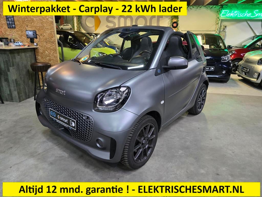Smart Fortwo cabrio EQ Comfort - stoel- en stuurverwarming -, Auto's, Automaat, Gebruikt, Huisgarantie, Grijs