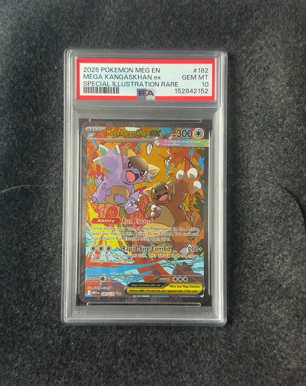 Mega Kangaskhan ex #182 PSA 10 | Pokemon Mega Evolution, Ophalen of Verzenden, Zo goed als nieuw, Foil