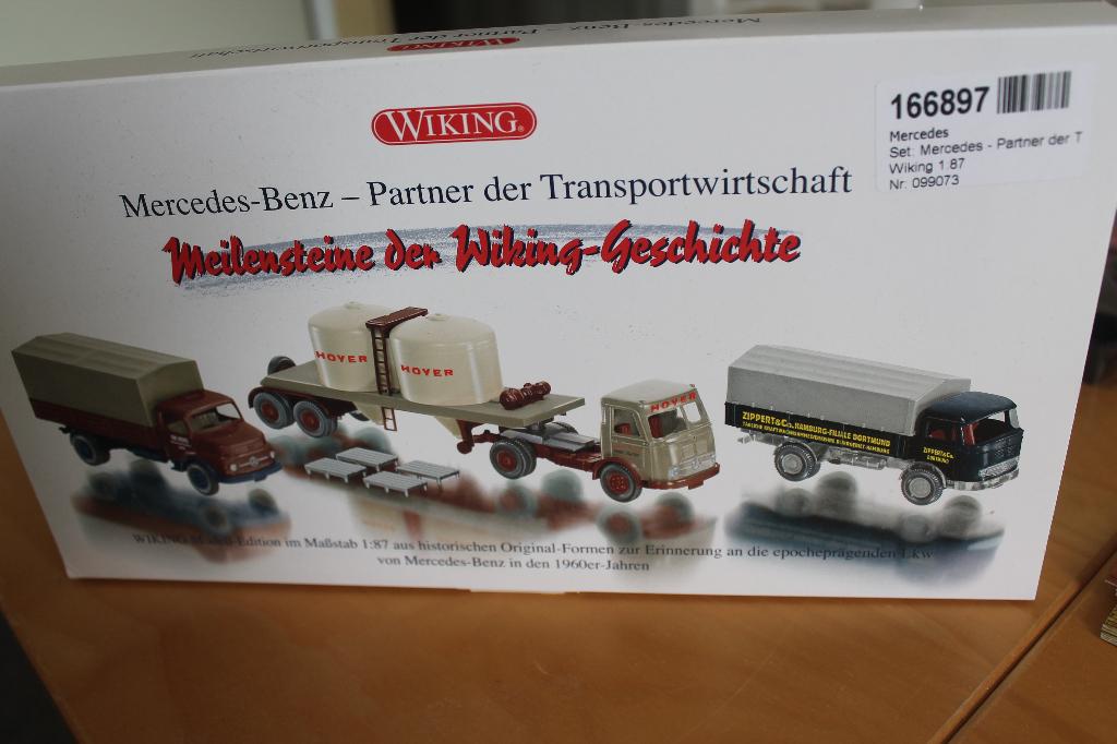 Wiking set 'Mercedes Benz - Partner der Transportwirtschaft', Ophalen of Verzenden, Zo goed als nieuw, Bus of Vrachtwagen, Wiking