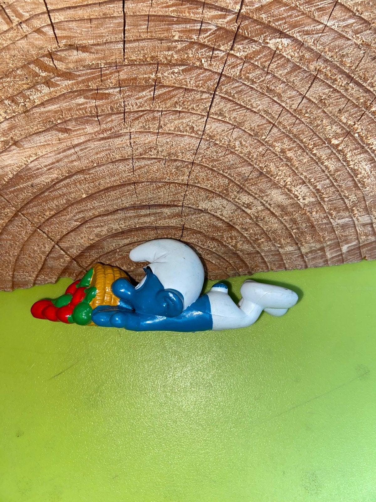 Smurfen smurf met fruitmand, Ophalen of Verzenden, Gebruikt, Verschillende Smurfen