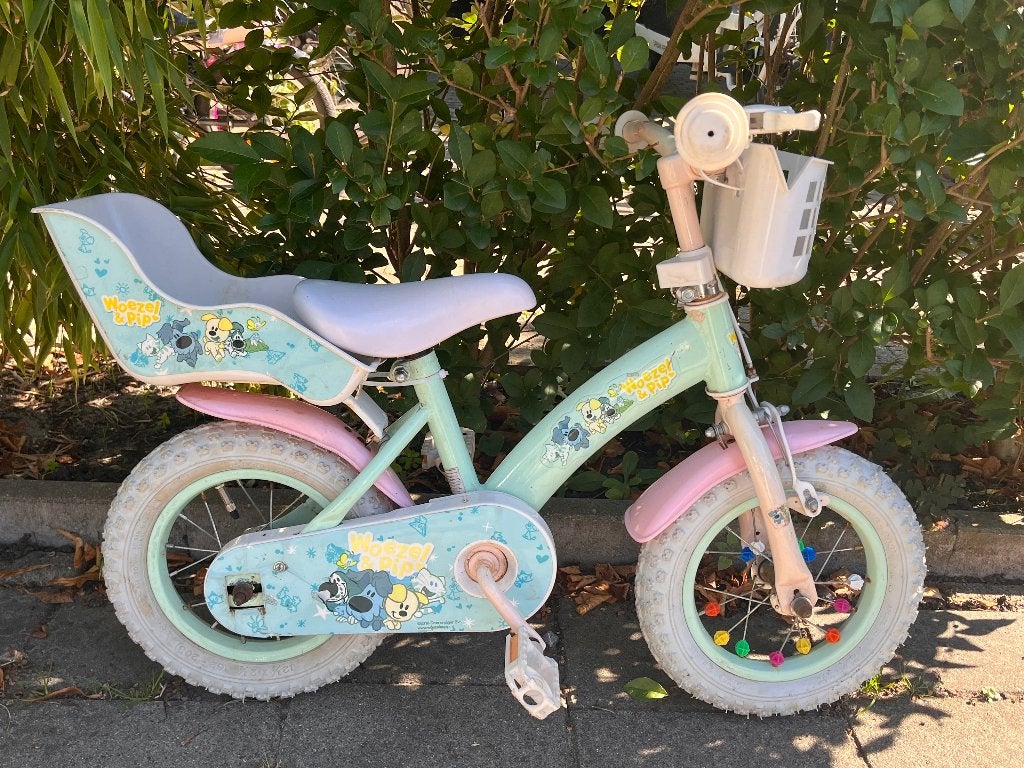 Woezel en Pip fiets, Ophalen, Terugtraprem, Zijwieltjes, Gebruikt