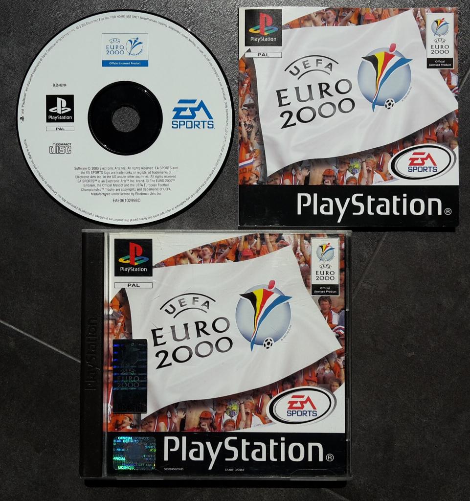 PS1 - Euro 2000 - Uefa EK Voetbal Spel - PlayStation 1, 1 speler, Ophalen of Verzenden, Zo goed als nieuw, Vanaf 3 jaar