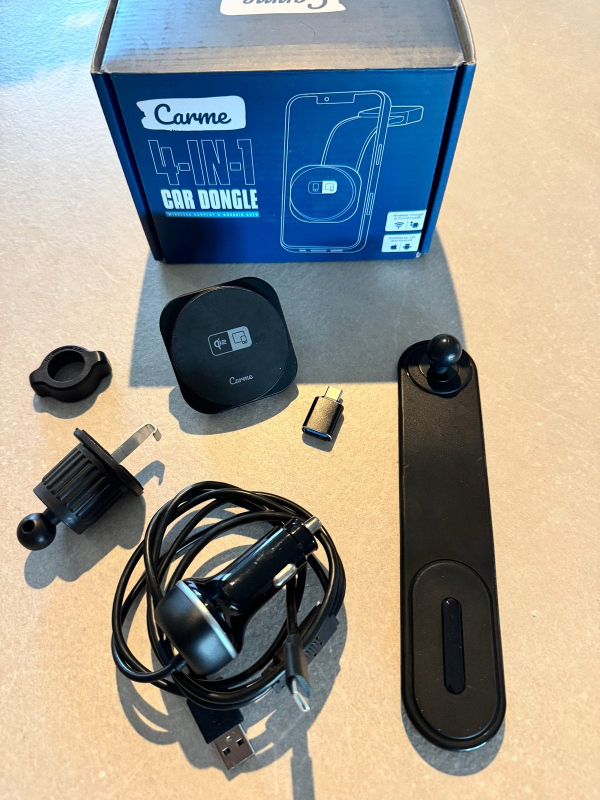 Carme 4-1 Carplay & Android Auto / Car Dongle Wireless, Auto diversen, Ophalen of Verzenden, Zo goed als nieuw