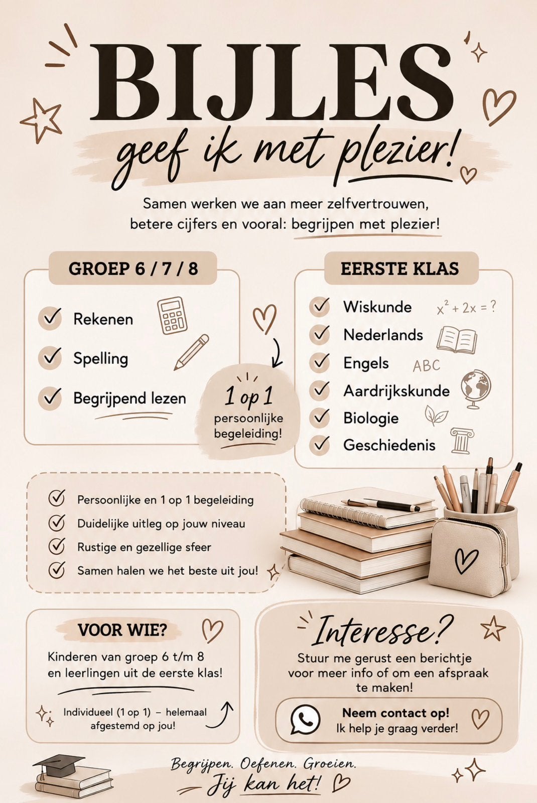 Bijles, 33 - 40 uur, HBO, Vanaf 10 jaar, Overige vormen