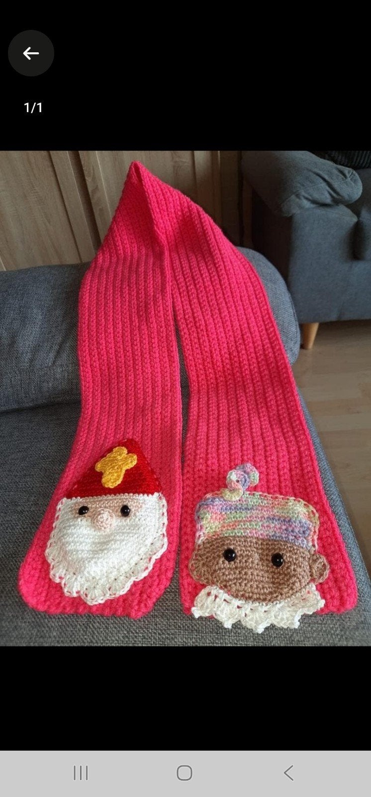 leuke gehaakte sinterklaas sjaal, Ophalen of Verzenden, Nieuw, Jongen of Meisje, Sjaal