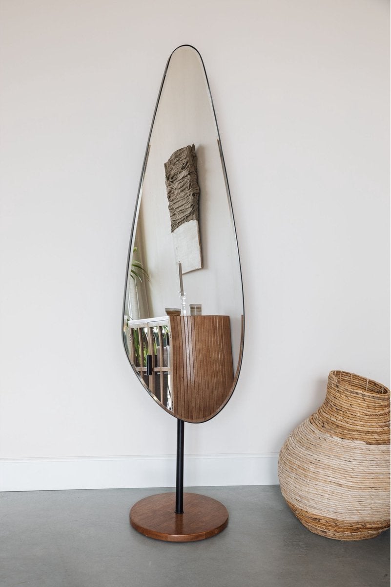 Nieuw Spiegel op standaard - Unieke Vorm, Huis en Inrichting, Woonaccessoires | Spiegels, Ophalen, Minder dan 50 cm, 100 tot 150 cm