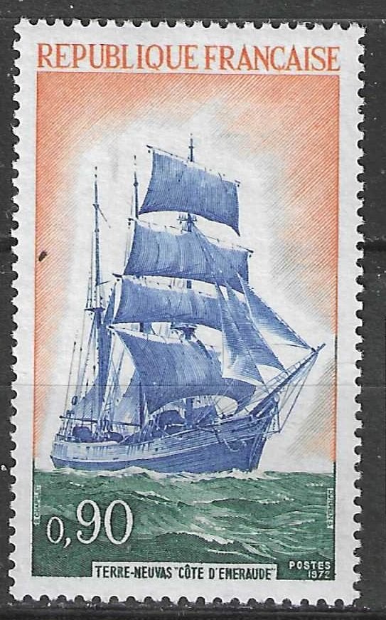 Frankrijk 1972 - Yvert 1717 - Driemastschoener (PF), Postzegels en Munten, Verzenden, Postfris
