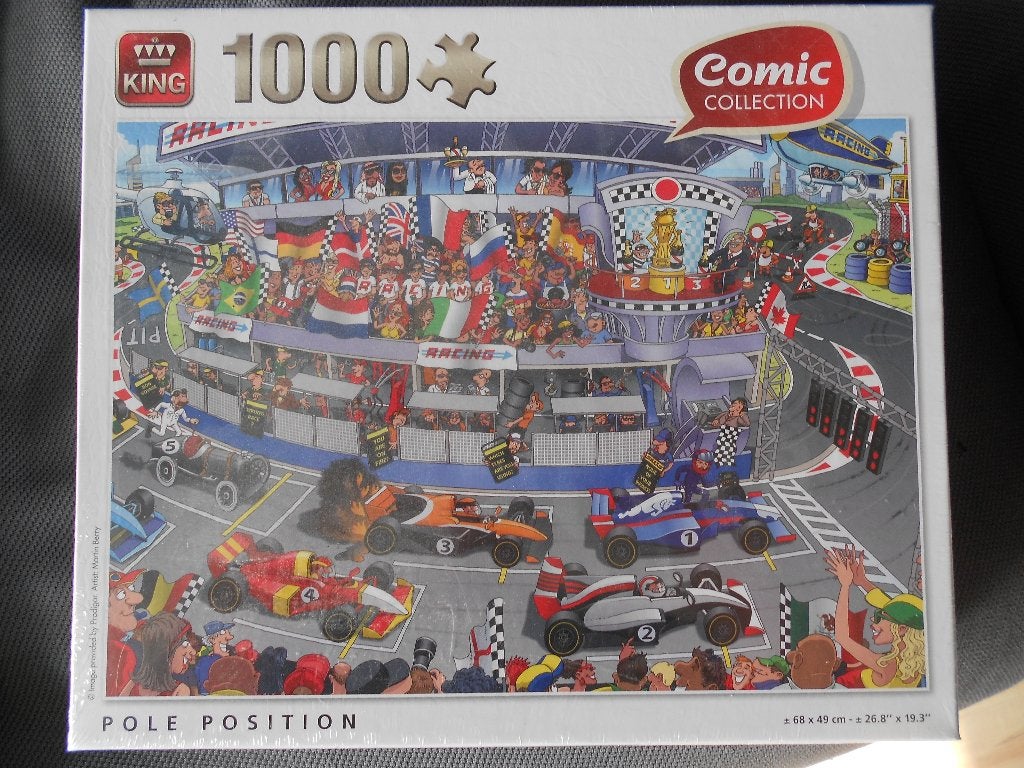 King puzzel 1000 stukjes Pole position NIEUW, Ophalen, 500 t/m 1500 stukjes, Nieuw, Legpuzzel